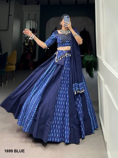 AAWIYA 1699 BLUE DESIGNER LEHENGA CHOLI WHOLESALER IN SURAT